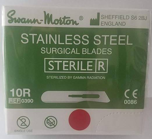 Swann-Morton #10R Sterile Surgical Blades, Stainless Steel ...