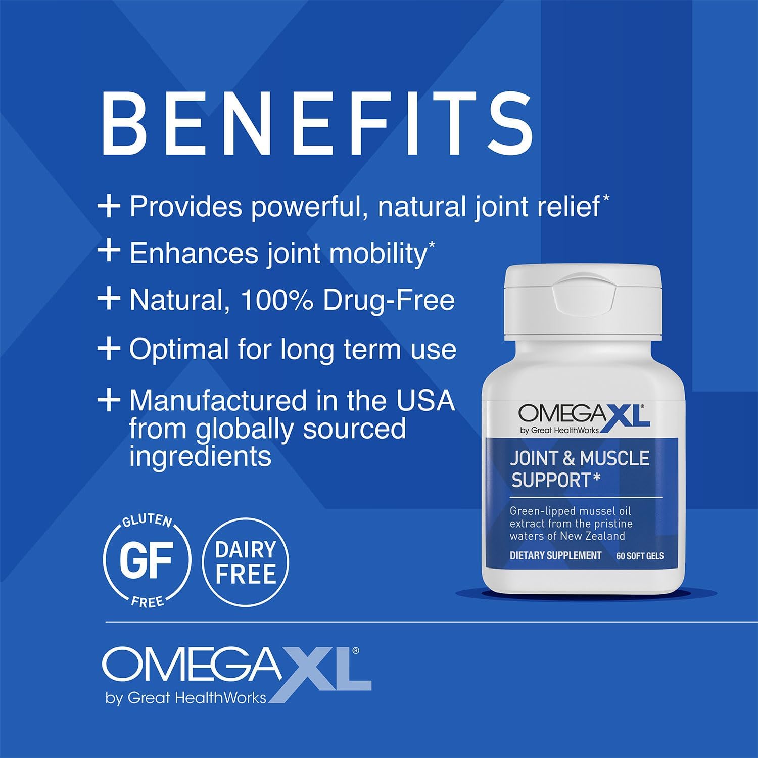 OmegaXL Joint Support Supplement, for Relief – Natural Muscle Support ...